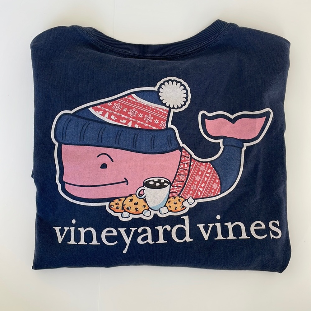 Vineyard Vines Kids XL (18) Milk and Cookies Long Sleeved Shirt
